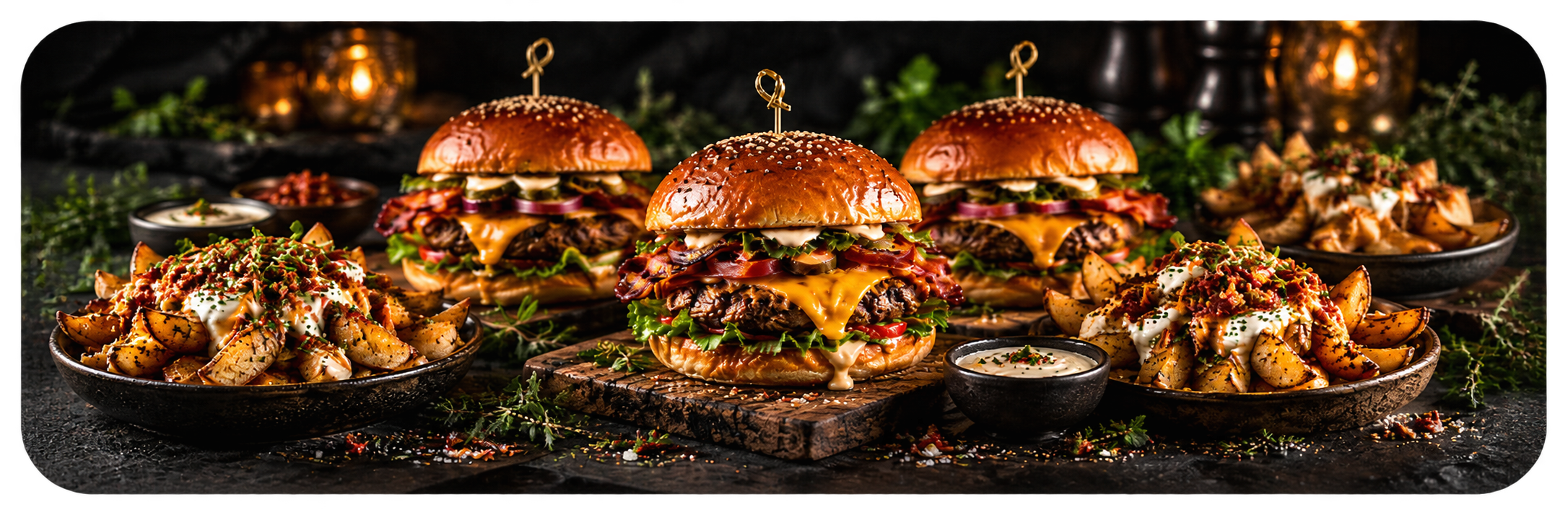 Burgers & Loaded Wedges